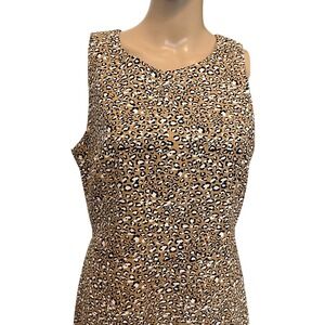 J. Crew‎ Leopard Print Sleeveless Sheath Dress Size 8